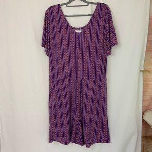 NWT LuLaRoe Xanthe Romper L Pockets Short Sleeve